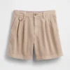 6" Mid Rise Twill Pleated Trouser Shorts