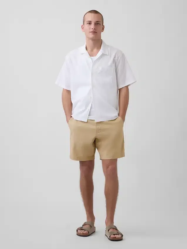 7.5" Linen-Cotton Shorts