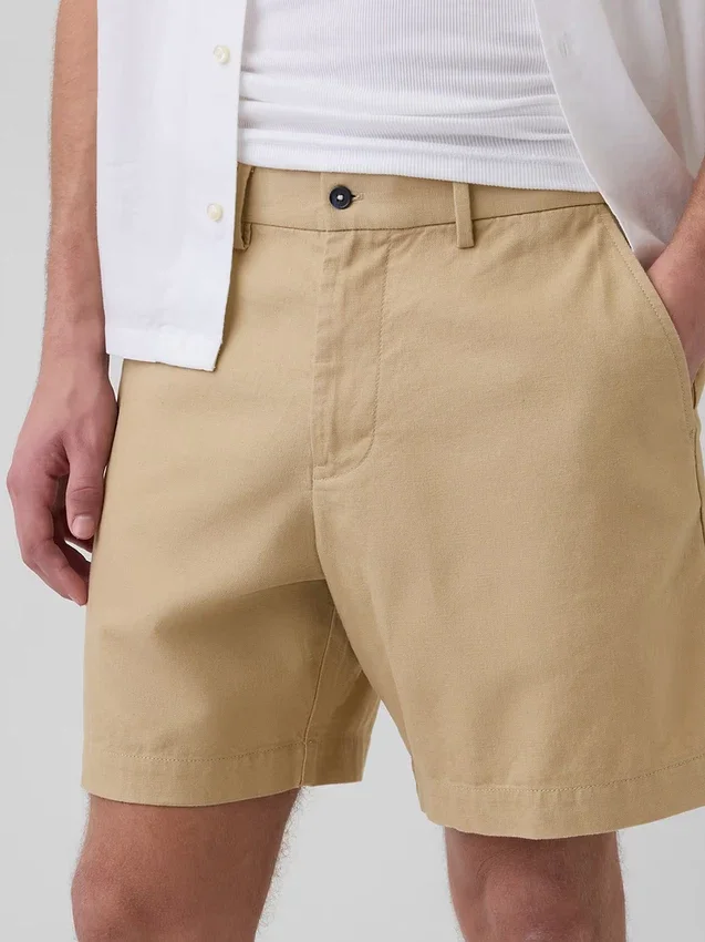 7.5" Linen-Cotton Shorts