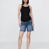 7" Maternity Full Panel Denim Bermuda Shorts