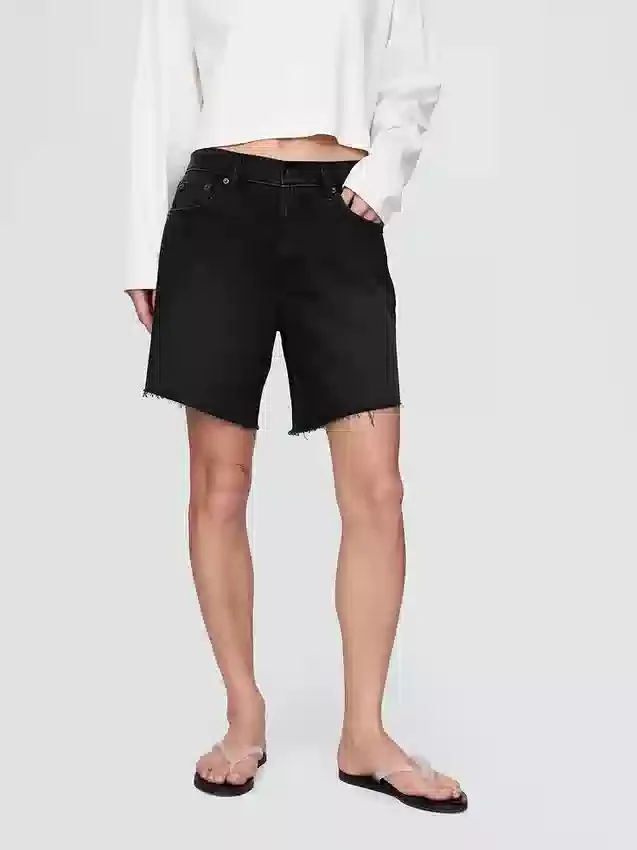 8" Mid Rise '90S Loose Denim Bermuda Shorts