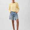 8" Mid Rise Loose Denim Bermuda Shorts