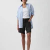8" Mid Rise Loose Denim Bermuda Shorts