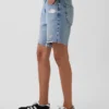 8" Mid Rise Loose Denim Bermuda Shorts