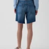 8" Mid Rise Loose Denim Bermuda Shorts