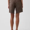 8" Mid Rise Loose Denim Bermuda Shorts