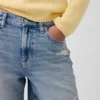 8" Mid Rise Loose Denim Bermuda Shorts