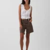 8" Mid Rise Loose Denim Bermuda Shorts