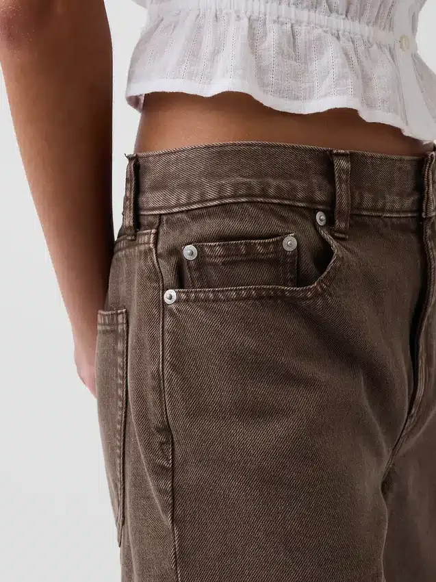8" Mid Rise Loose Denim Bermuda Shorts