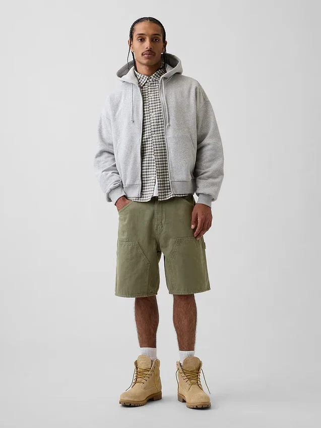 9" Loose Denim Carpenter Shorts