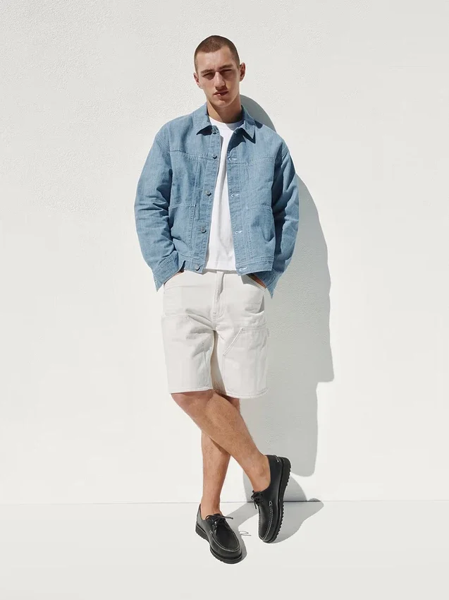 9" Loose Denim Carpenter Shorts
