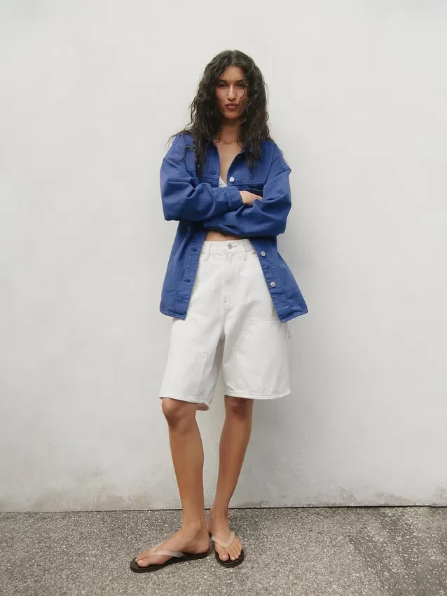 9" Loose Denim Carpenter Shorts