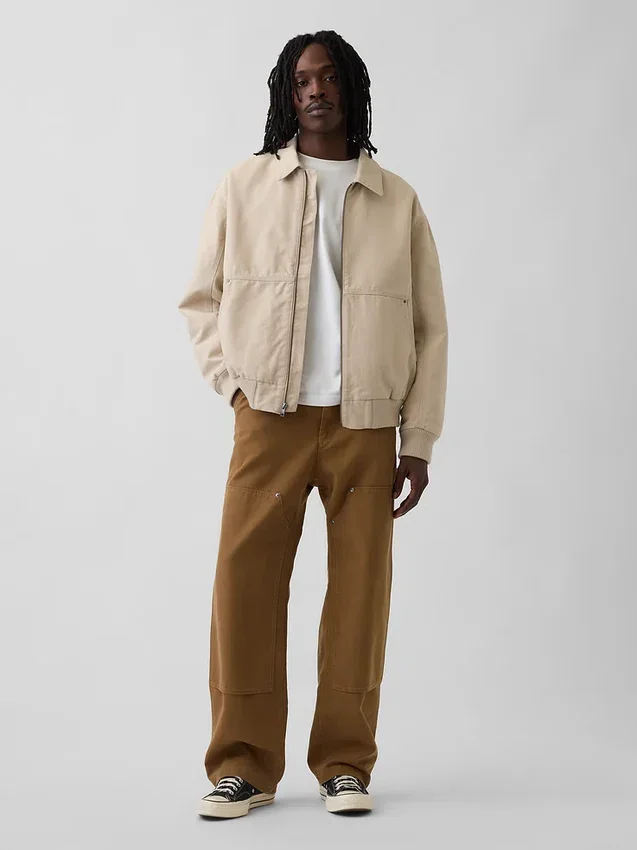 90S Loose Canvas Double-Knee Carpenter Pants