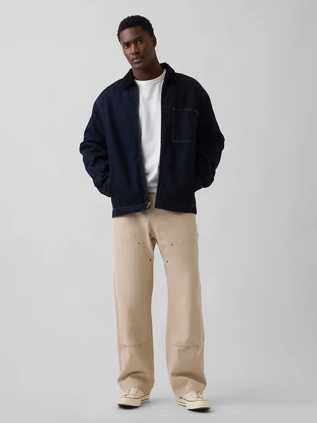 90S Loose Canvas Double-Knee Carpenter Pants