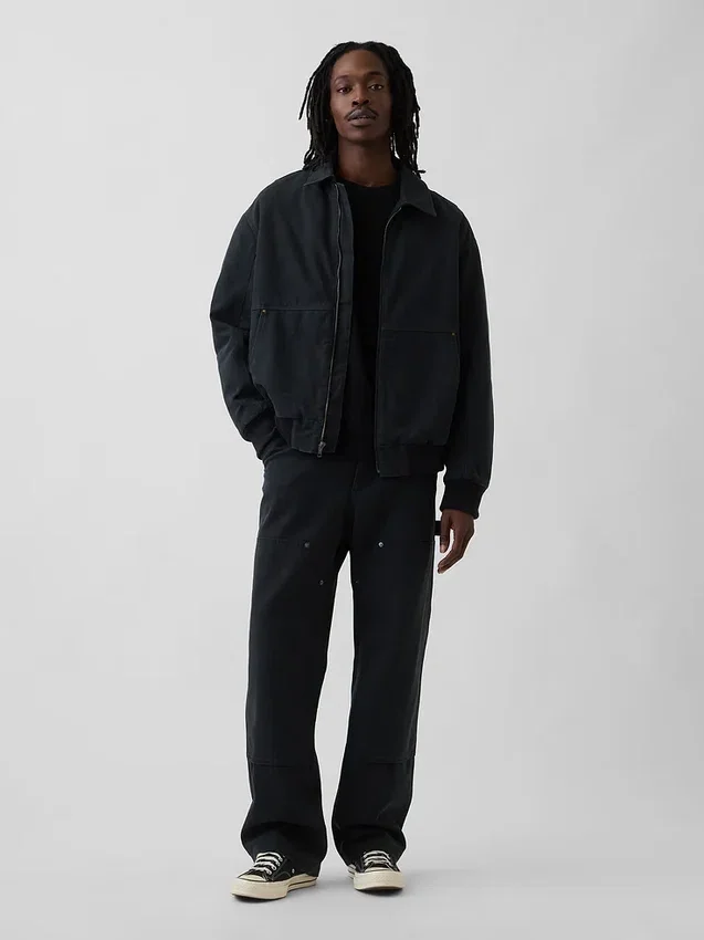 90S Loose Canvas Double-Knee Carpenter Pants