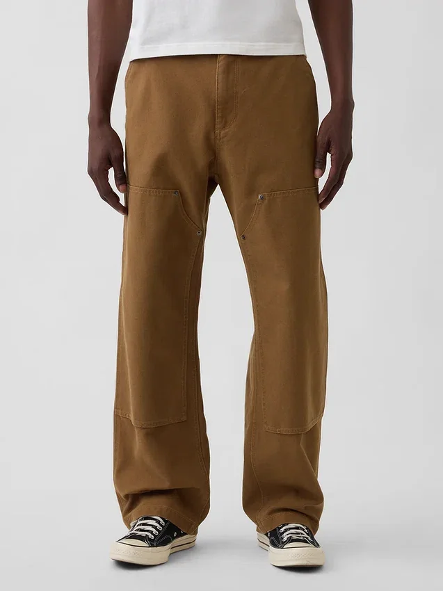 90S Loose Canvas Double-Knee Carpenter Pants