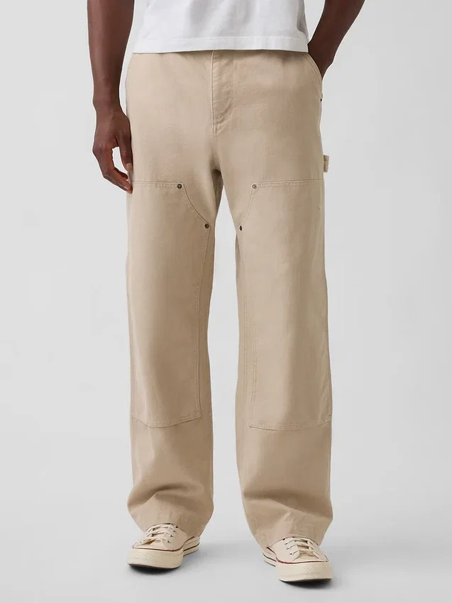 90S Loose Canvas Double-Knee Carpenter Pants