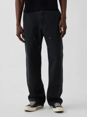 90S Loose Canvas Double-Knee Carpenter Pants