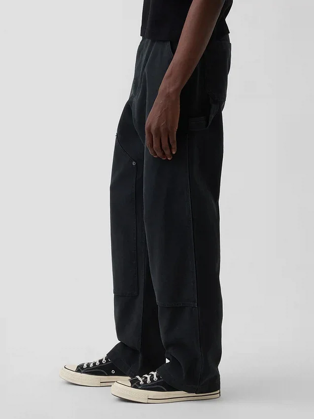 90S Loose Canvas Double-Knee Carpenter Pants