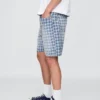 90S Loose Denim Plaid Shorts