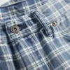 90S Loose Denim Plaid Shorts
