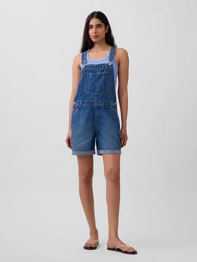 90S Loose Denim Shortalls