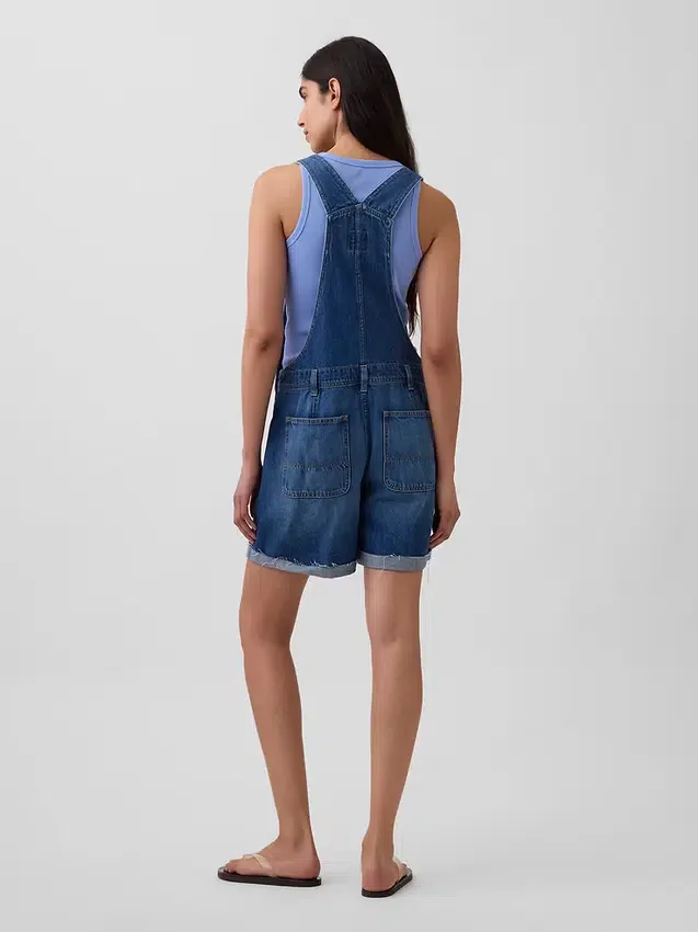 90S Loose Denim Shortalls
