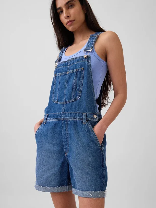 90S Loose Denim Shortalls