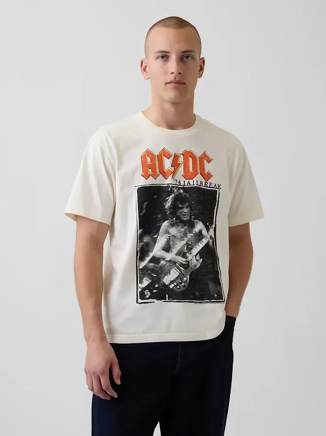 Ac/Dc Relaxed Graphic T-Shirt