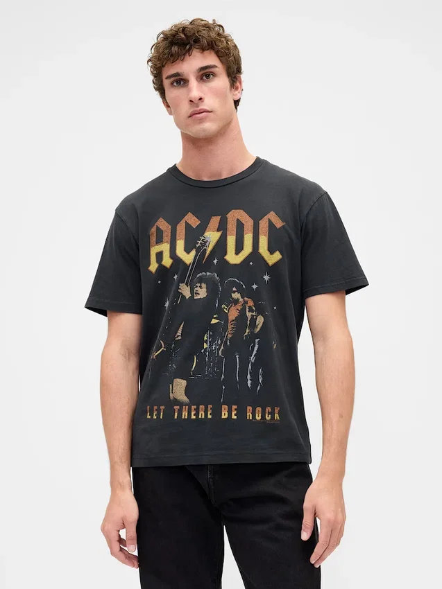 Ac/Dc Relaxed Graphic T-Shirt
