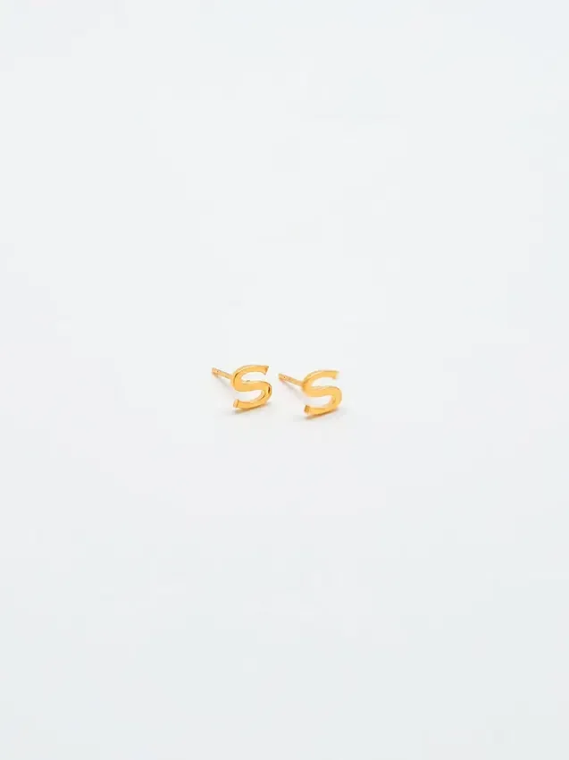 Admiral Row Gold Initial Earrings