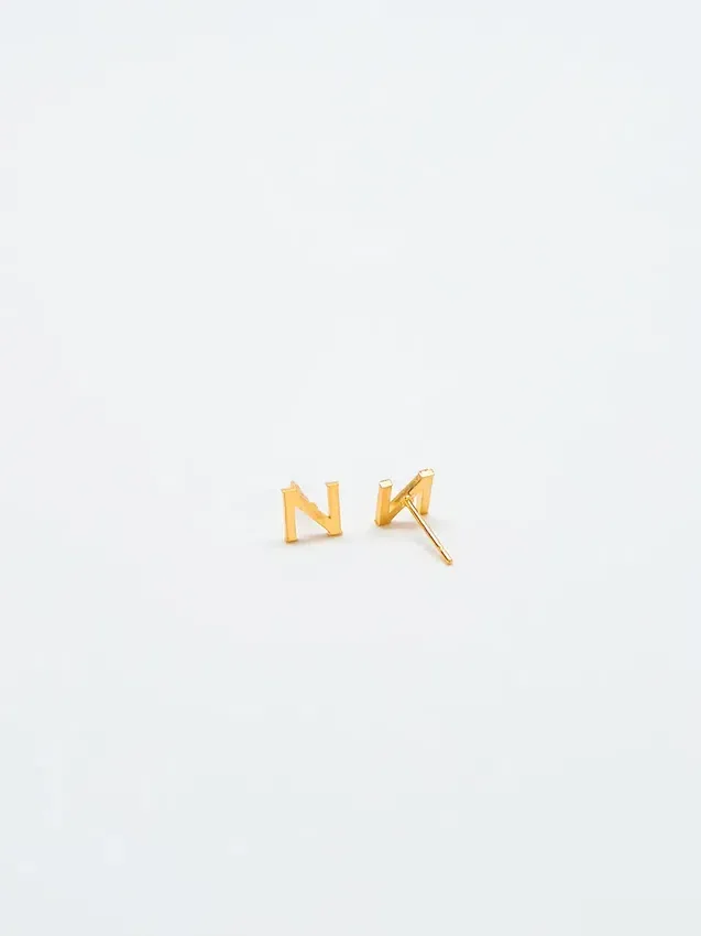 Admiral Row Gold Initial Earrings