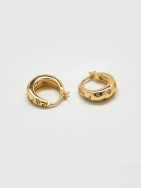 Admiral Row Moon and Star Gold Hoop Earrings