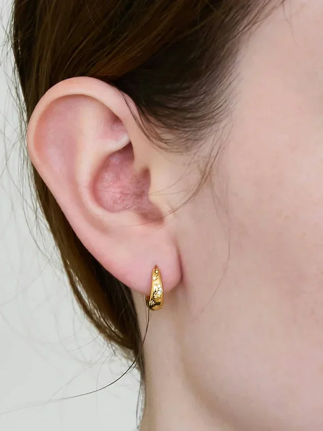 Admiral Row Moon and Star Gold Hoop Earrings