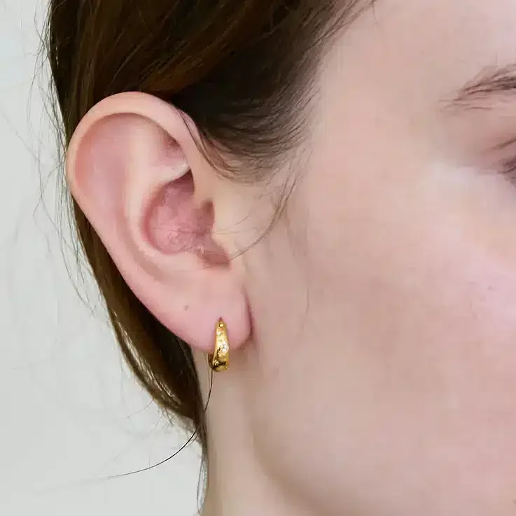 Admiral Row Moon and Star Gold Hoop Earrings