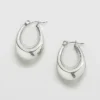 Admiral Row Silver Oval Hoop Earrings