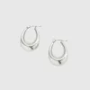 Admiral Row Silver Oval Hoop Earrings