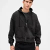 Adult Heavyweight Oversized Crop Zip Hoodie