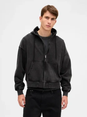 Adult Heavyweight Oversized Crop Zip Hoodie