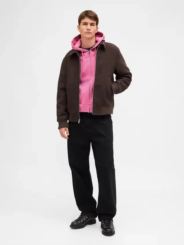 Adult Heavyweight Oversized Crop Zip Hoodie