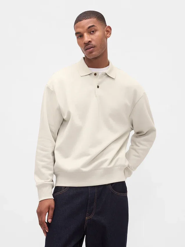 Adult Heavyweight Oversized Polo Sweatshirt