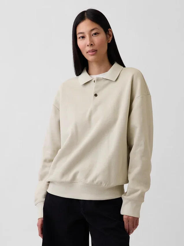 Adult Heavyweight Oversized Polo Sweatshirt