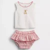 Baby Brannan Bear Tank Top & Plaid Skort Set