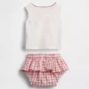 Baby Brannan Bear Tank Top & Plaid Skort Set