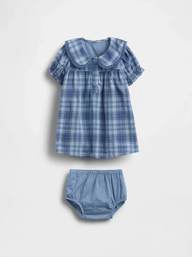 Baby Collared Plaid Dress