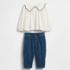 Baby Collared Top & Pull-On Pants Outfit Set