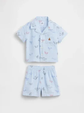 Baby Cotton Gauze Cabana Outfit Set