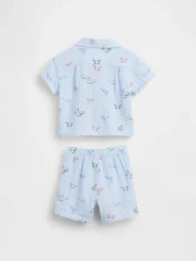 Baby Cotton Gauze Cabana Outfit Set