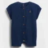 Baby Cotton Gauze Denim Shorty One-Piece