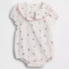 Baby Cotton Gauze Floral Collared Bodysuit